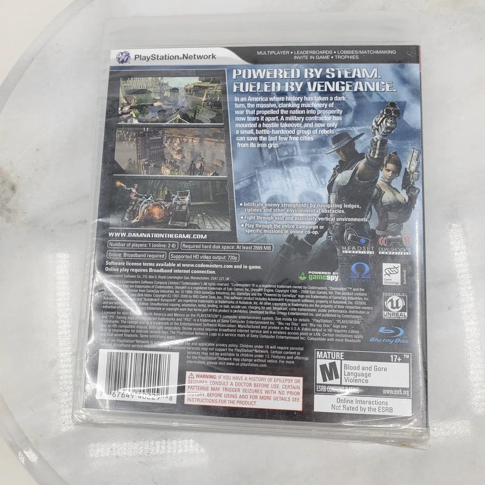 New Sealed‎ Playstation 3 Damnation Video Game